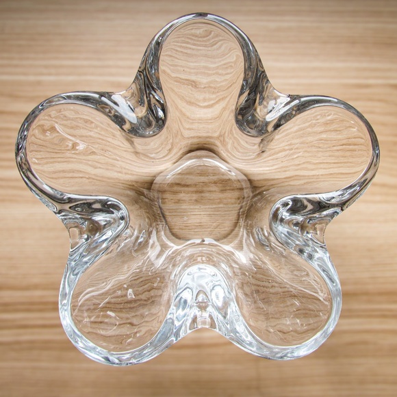 Vintage Tiffin Glass Vase- Retro Flower Trinket Dish-Candy Dish 7x7x2 inches - Picture 1 of 4
